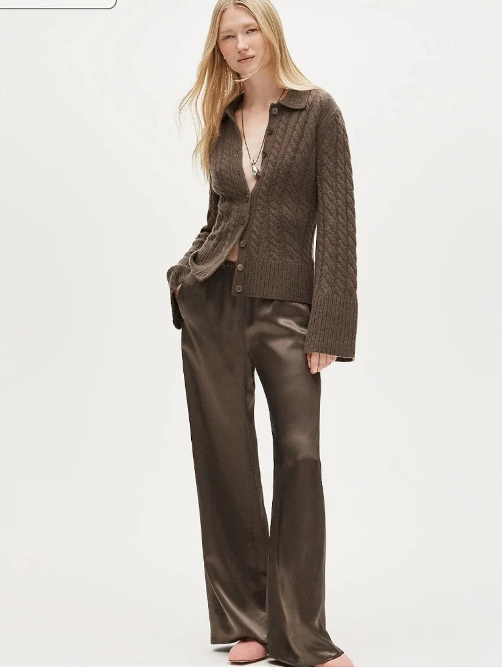 J Crew Petite Cosmo pant in luster charmeuse CN714 Size M Smoky Wood NWT